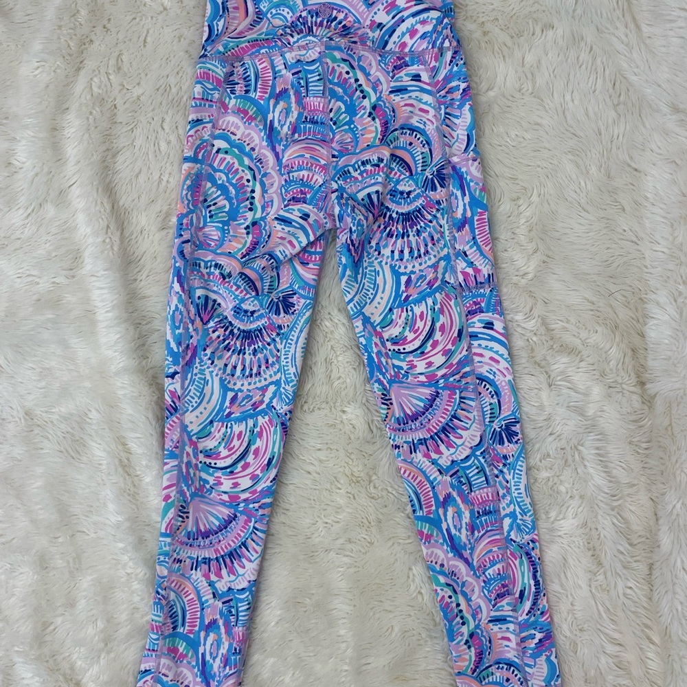 Lululemon Athletica Blue and Pink Paisley Leggings